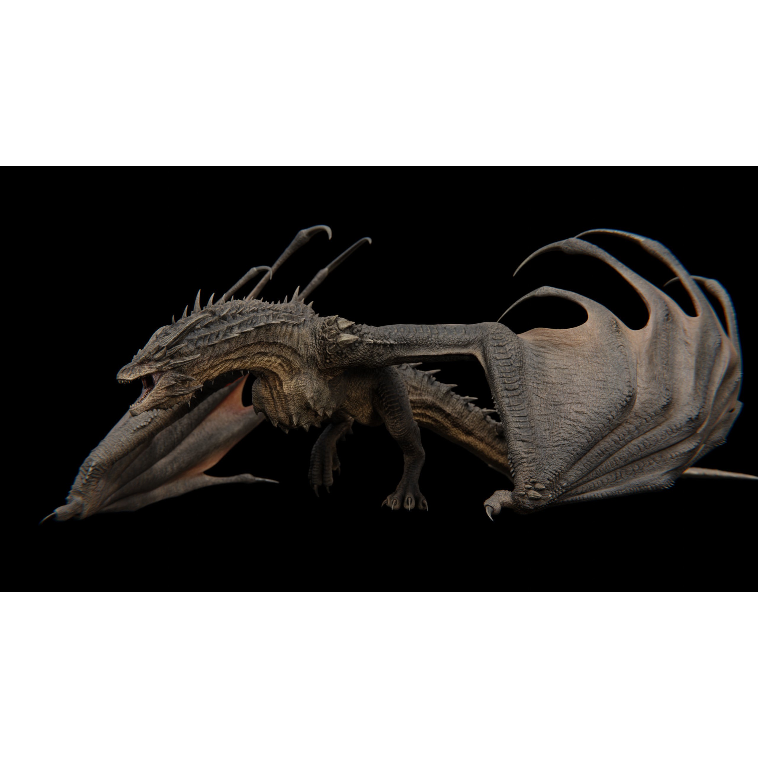 Dreadthorn Dragon - Low-Poly Game-Ready 3D Model - View 46