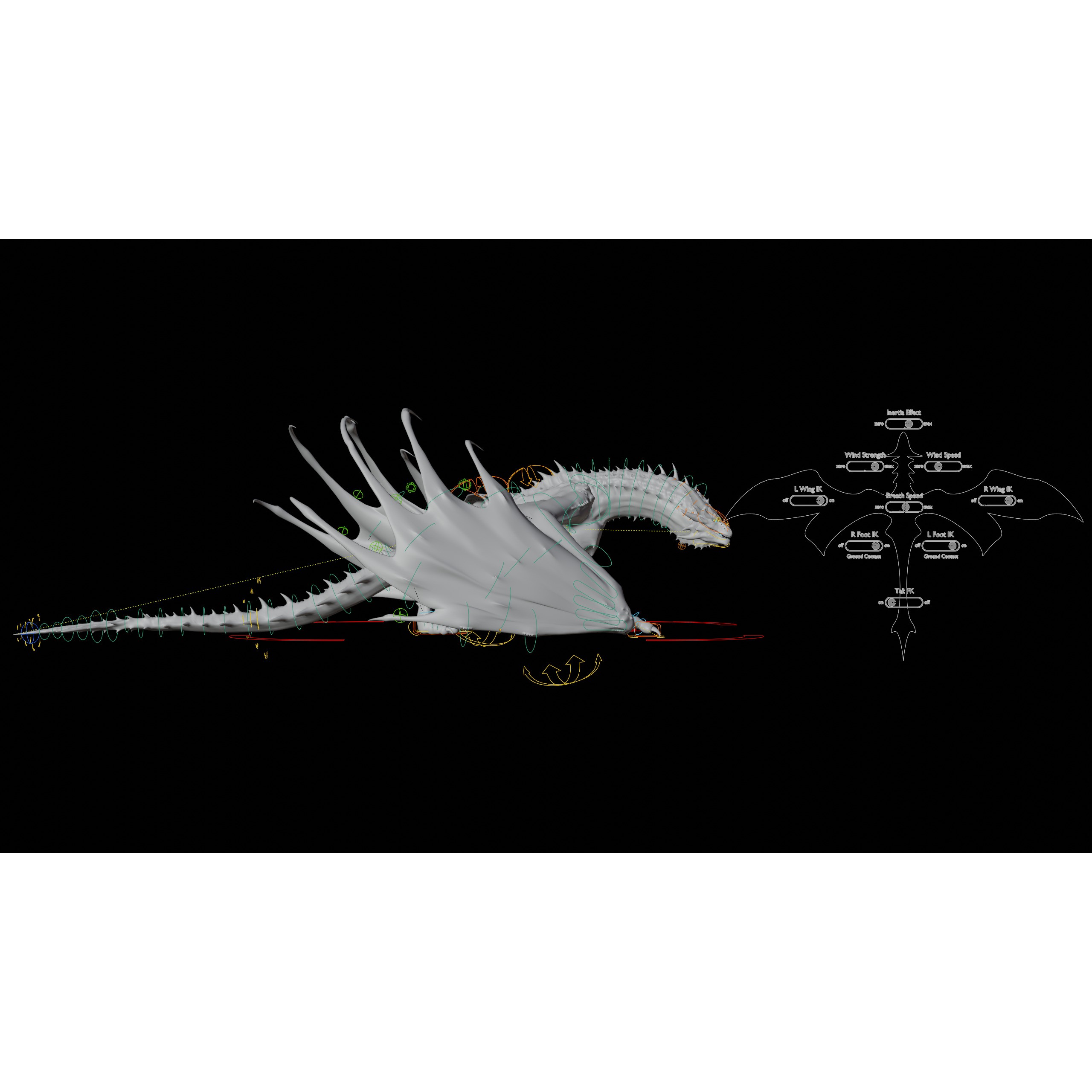 Dreadthorn Dragon - Low-Poly Game-Ready 3D Model - View 6