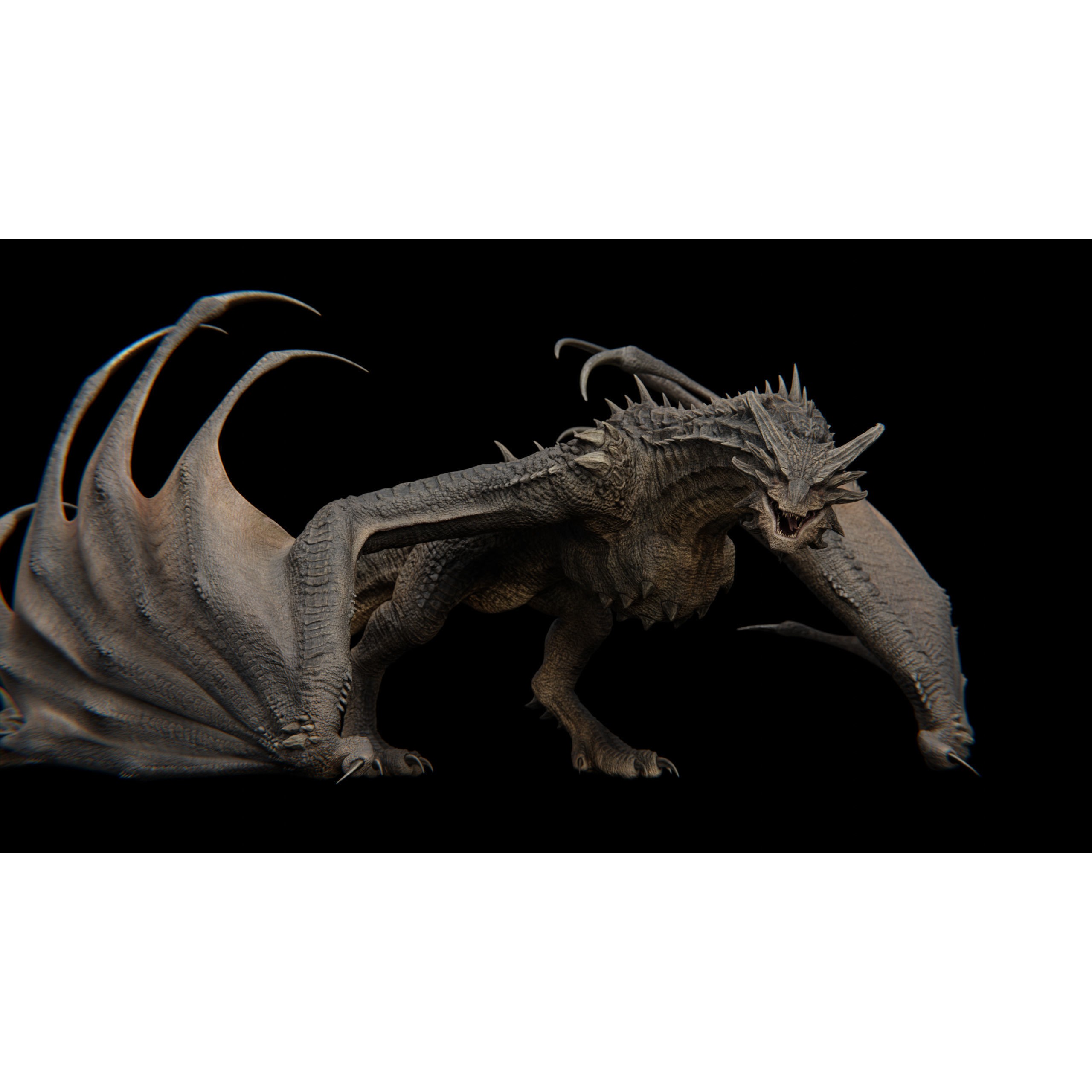Dreadthorn Dragon - Low-Poly Game-Ready 3D Model - View 9