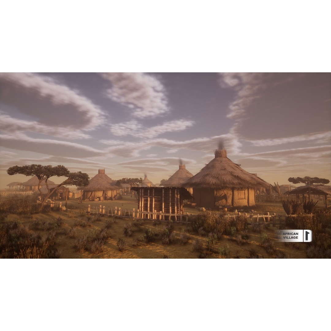 African Village 3D Model – Low Poly Unreal Engine Asset, FBX - View 11
