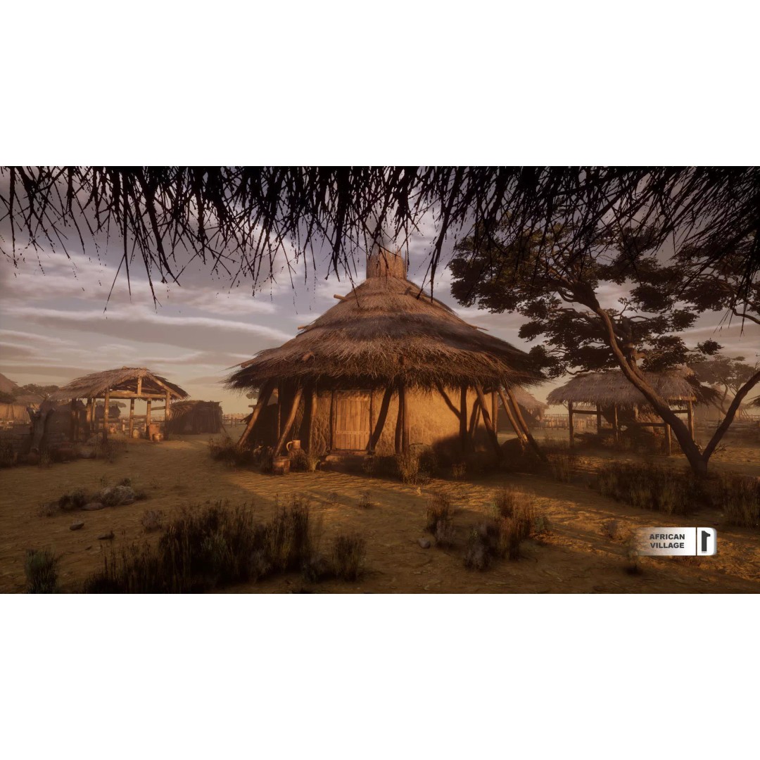 African Village 3D Model – Low Poly Unreal Engine Asset, FBX - View 2
