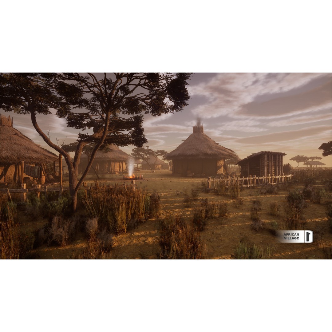 African Village 3D Model – Low Poly Unreal Engine Asset, FBX - View 3