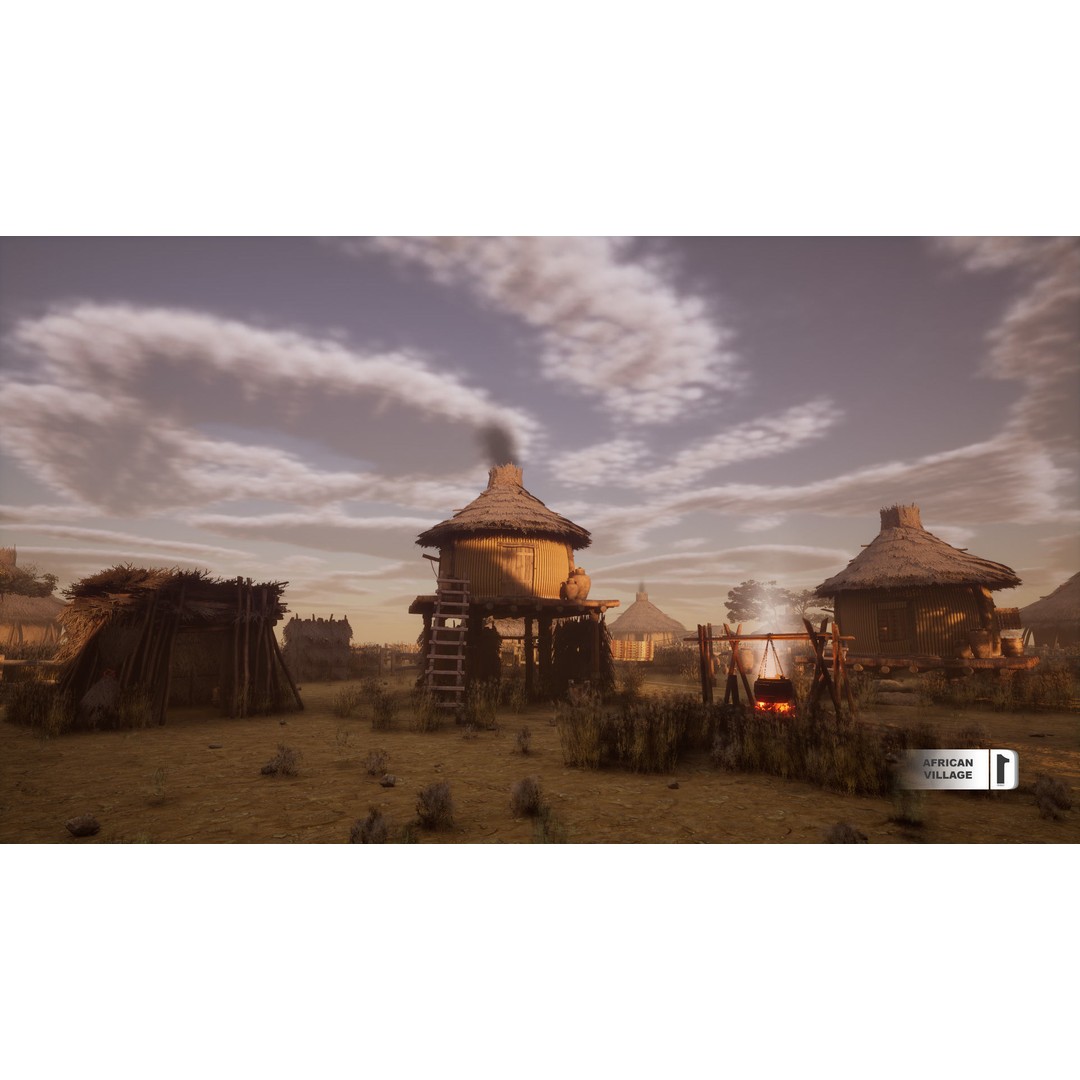 African Village 3D Model – Low Poly Unreal Engine Asset, FBX - View 5