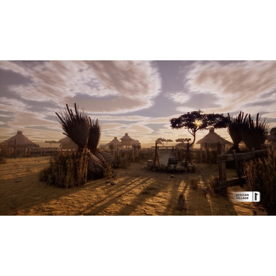 African Village 3D Model – Low Poly Unreal Engine Asset, FBX - View 6
