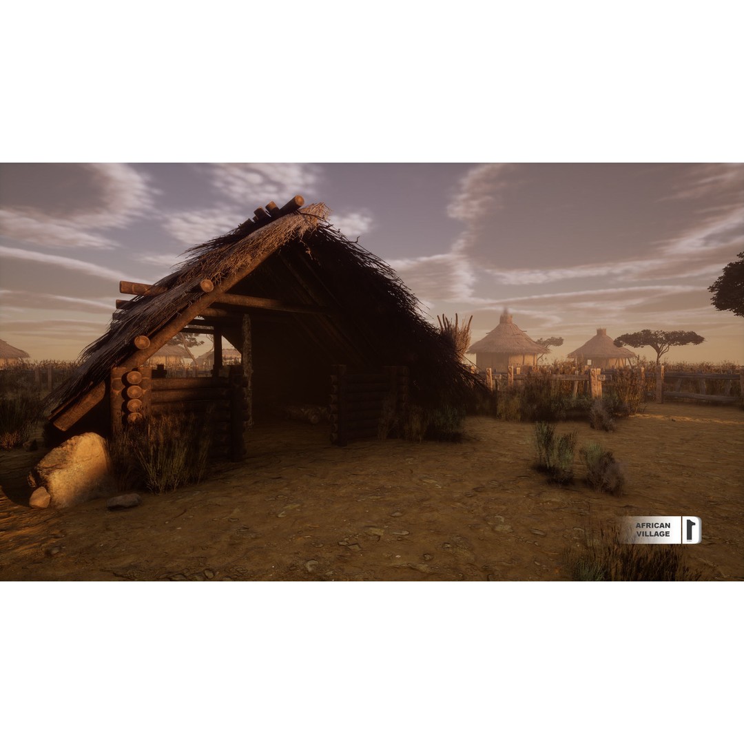 African Village 3D Model – Low Poly Unreal Engine Asset, FBX - View 7