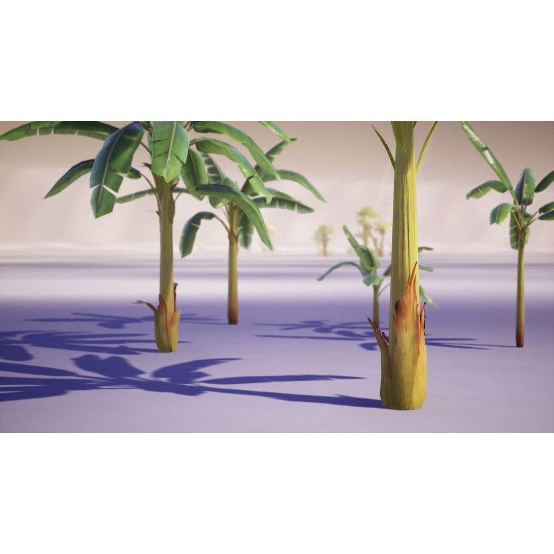 Banana and Strelitzia Plants 3D Model – Low Poly Game Ready Assets, FBX - View 17