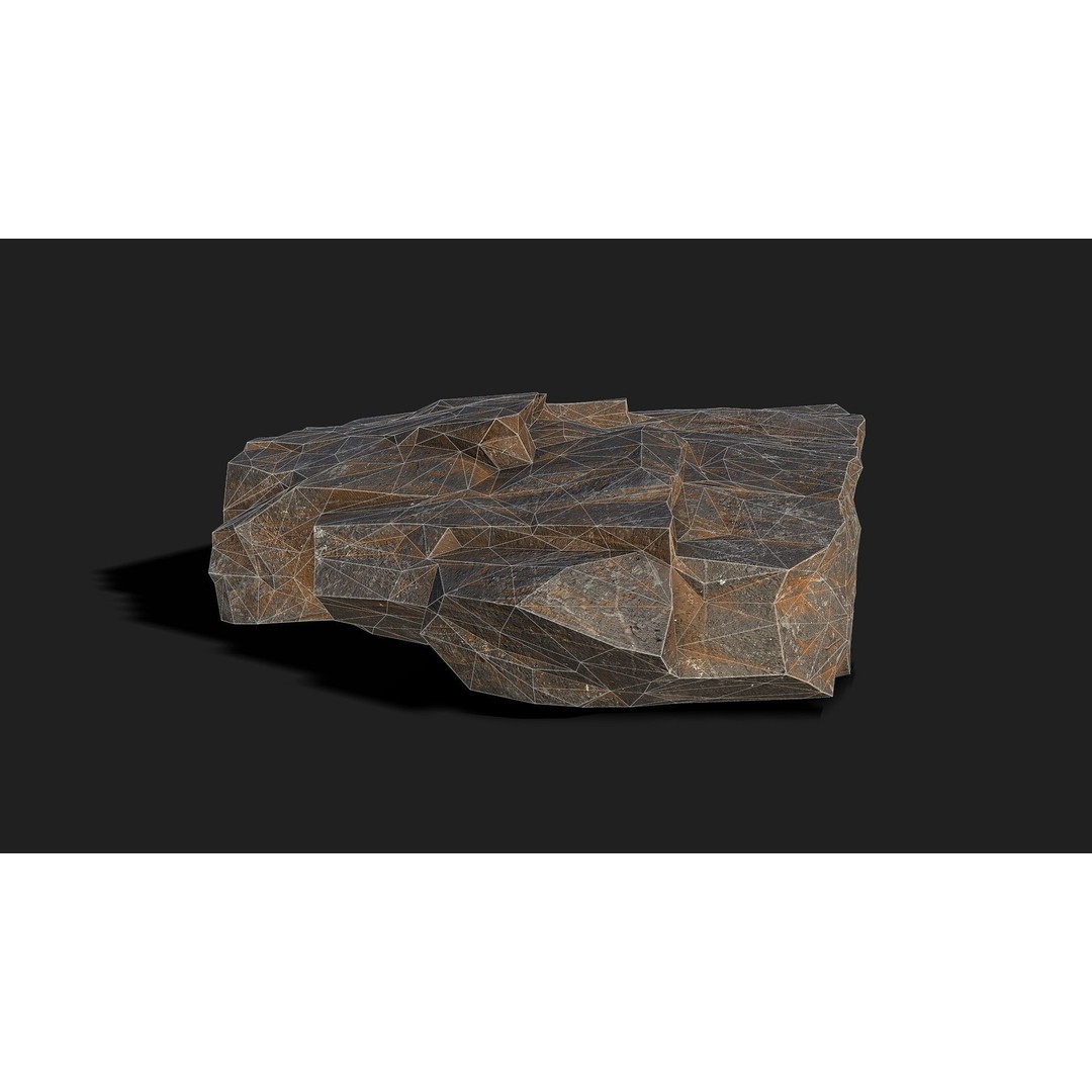 Mountain Rocks 3D Model – Low Poly PBR Asset for Games, FBX, OBJ, Blender