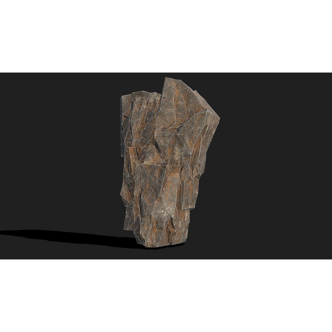 Mountain Rocks 3D Model – Low Poly PBR Asset for Games, FBX, OBJ, Blender - View 10