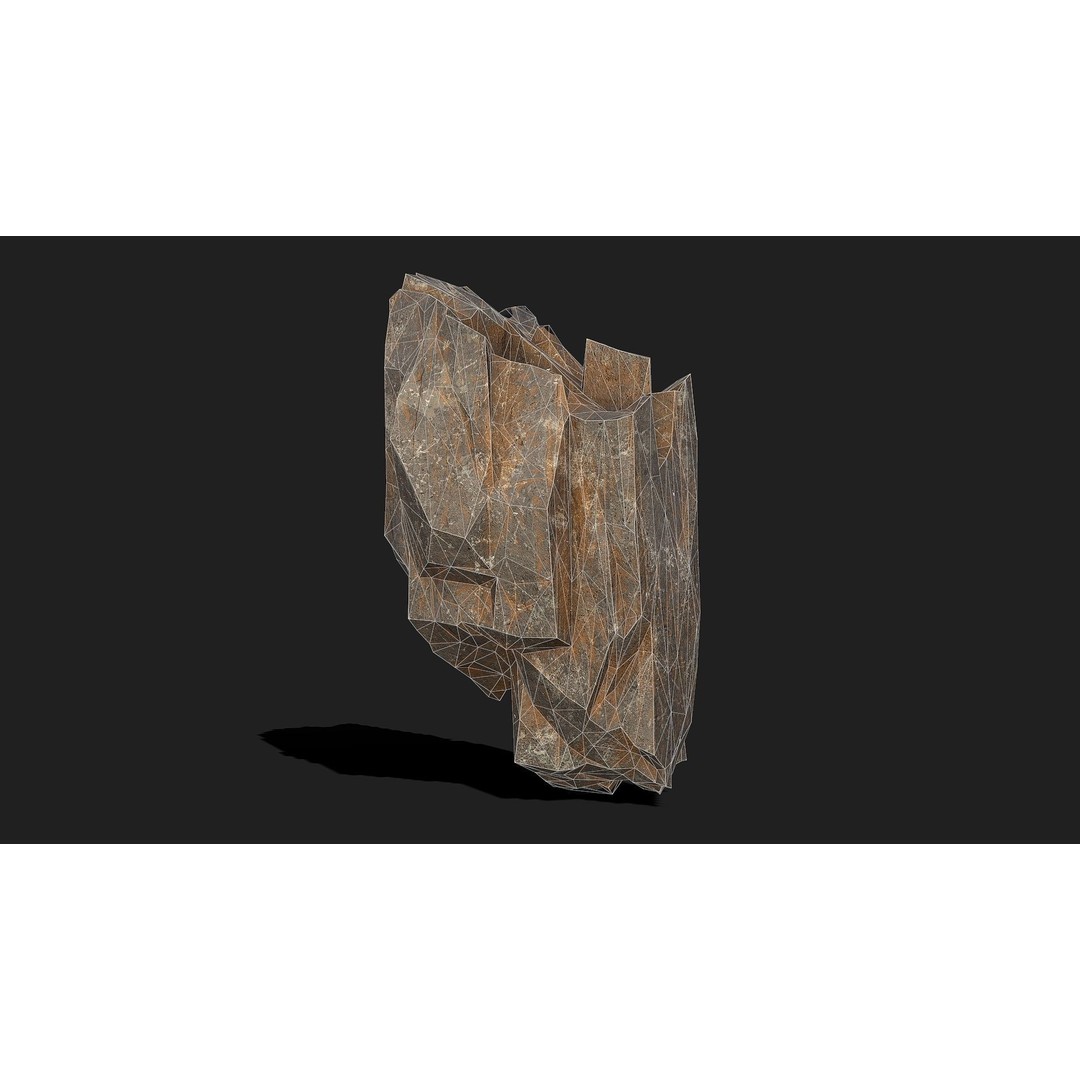Mountain Rocks 3D Model – Low Poly PBR Asset for Games, FBX, OBJ, Blender - View 14