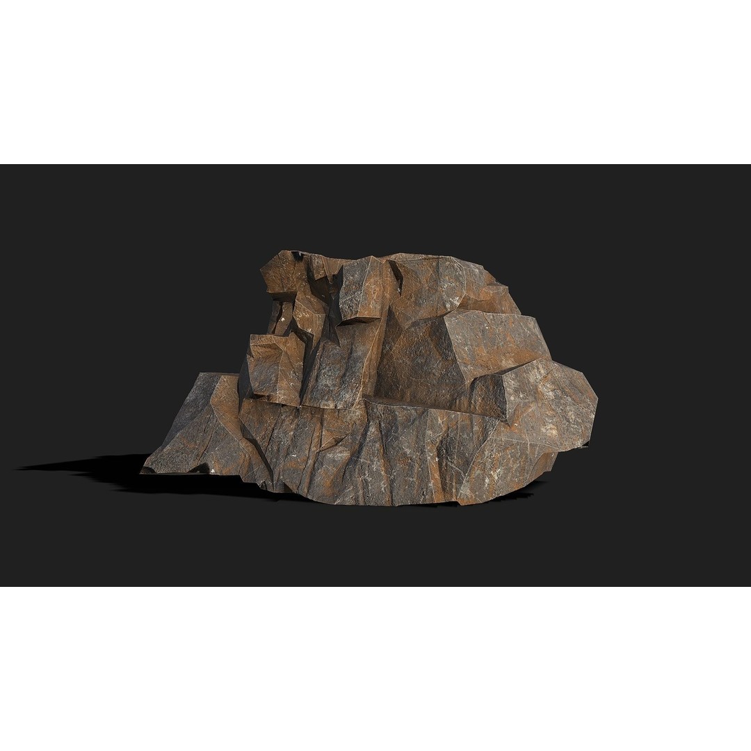 Mountain Rocks 3D Model – Low Poly PBR Asset for Games, FBX, OBJ, Blender - View 15