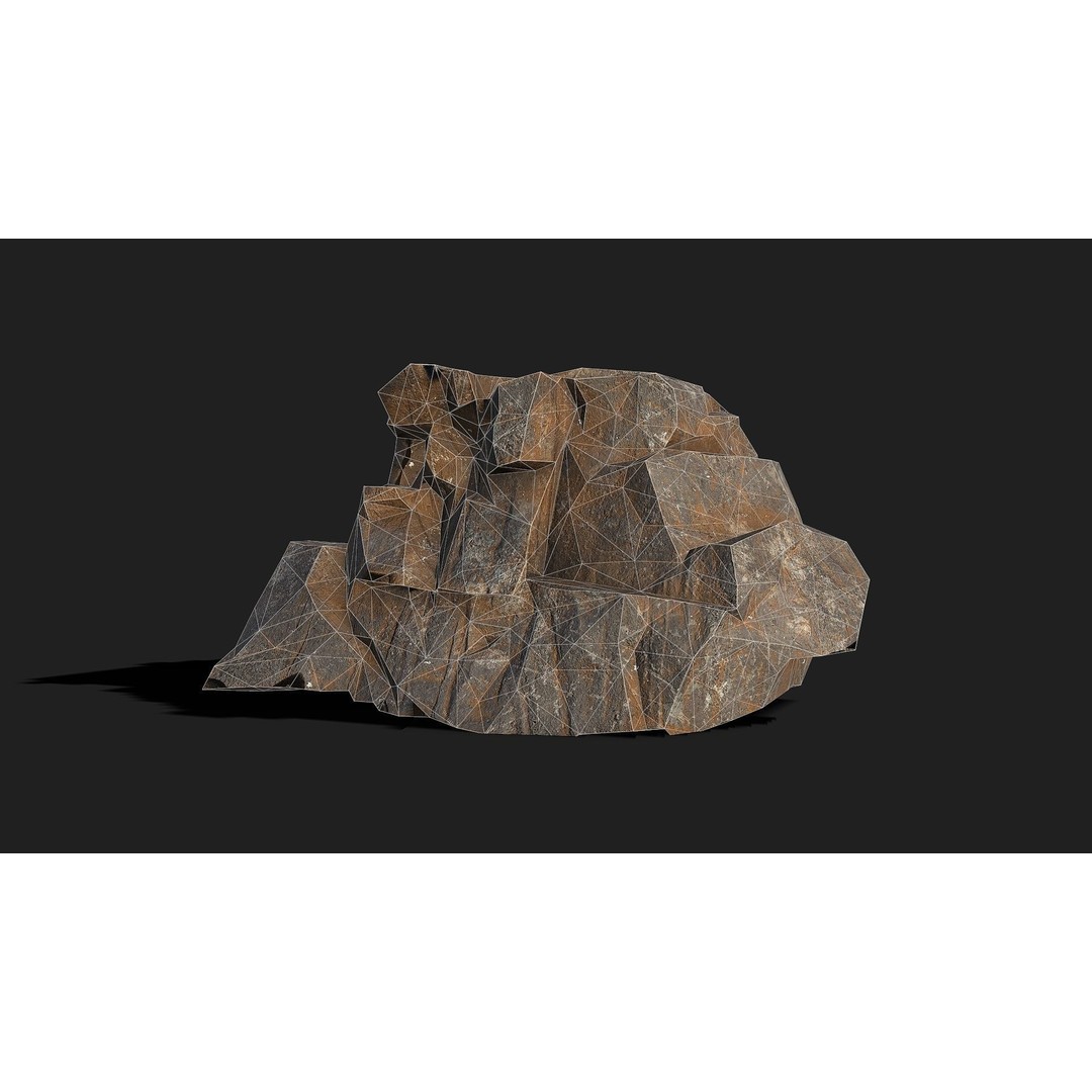 Mountain Rocks 3D Model – Low Poly PBR Asset for Games, FBX, OBJ, Blender - View 16