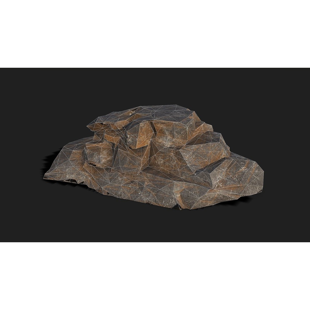 Mountain Rocks 3D Model – Low Poly PBR Asset for Games, FBX, OBJ, Blender - View 18