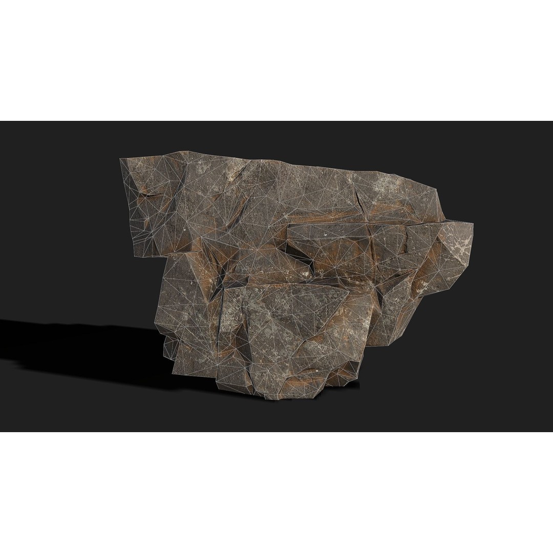 Mountain Rocks 3D Model – Low Poly PBR Asset for Games, FBX, OBJ, Blender - View 6