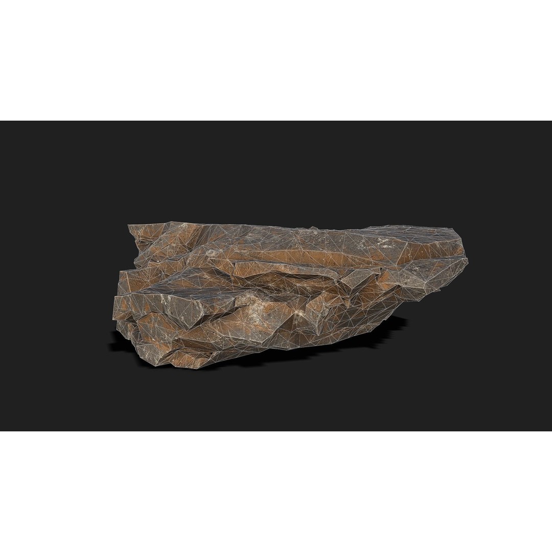 Mountain Rocks 3D Model – Low Poly PBR Asset for Games, FBX, OBJ, Blender - View 8