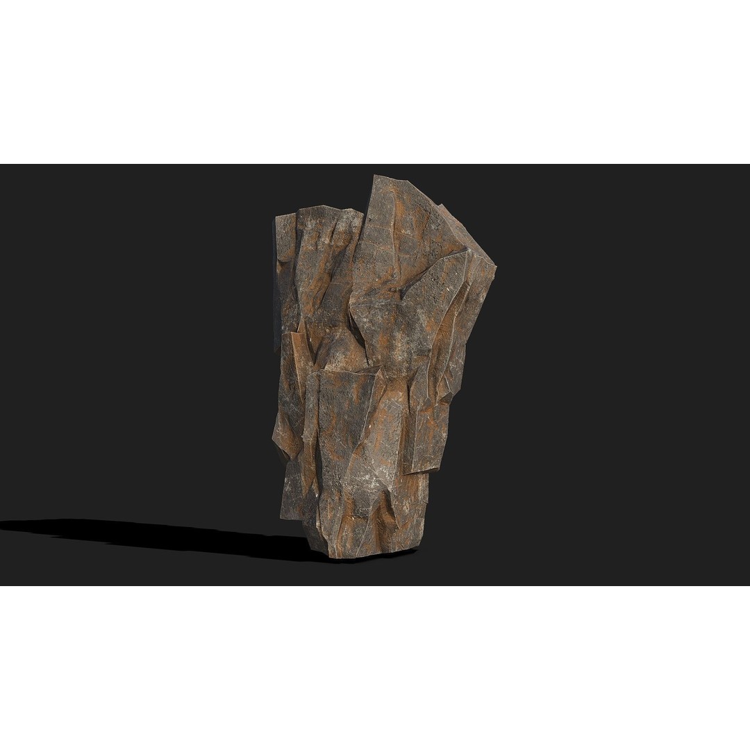 Mountain Rocks 3D Model – Low Poly PBR Asset for Games, FBX, OBJ, Blender - View 9