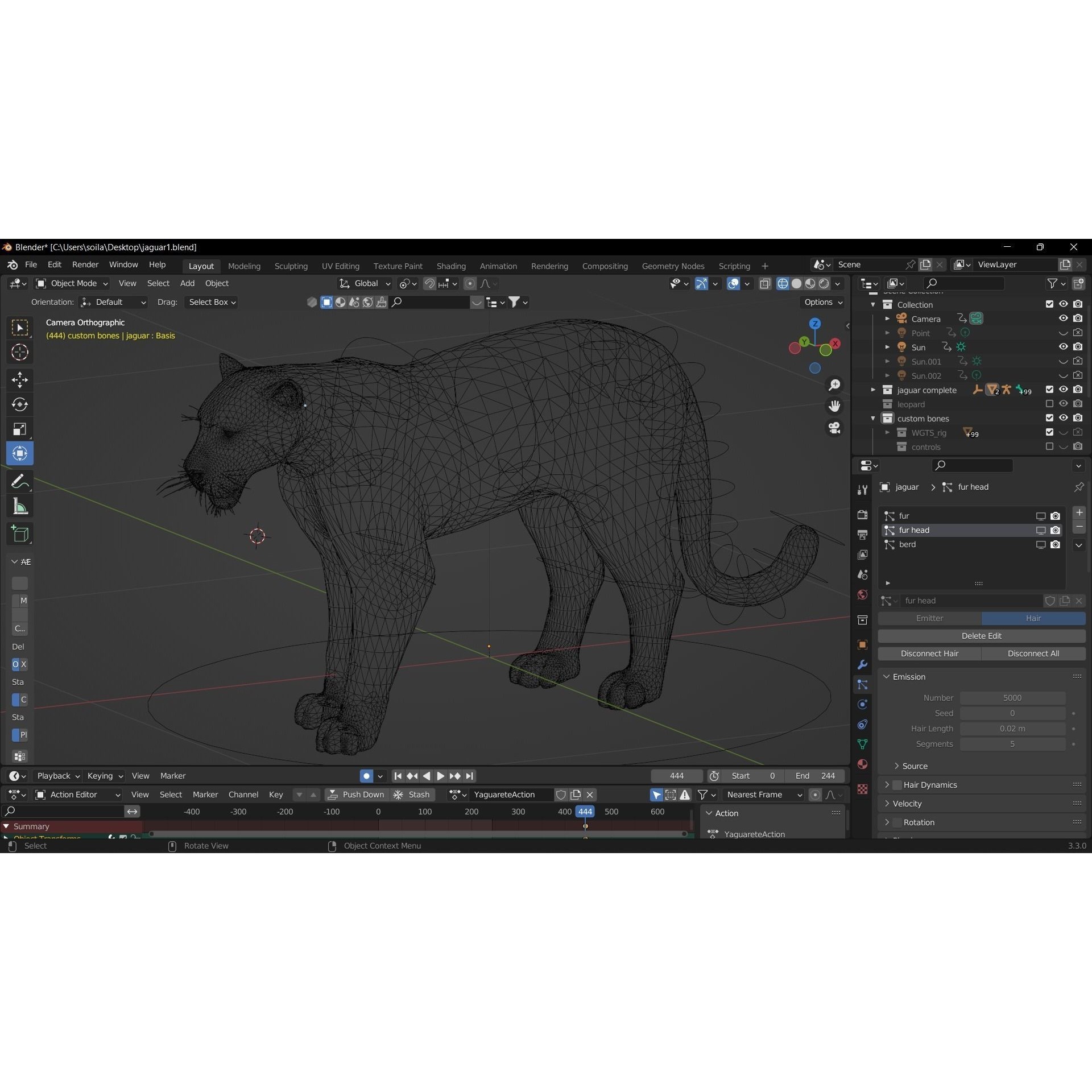 Black Panther Jaguar - Rigged Photorealistic 3D Model
