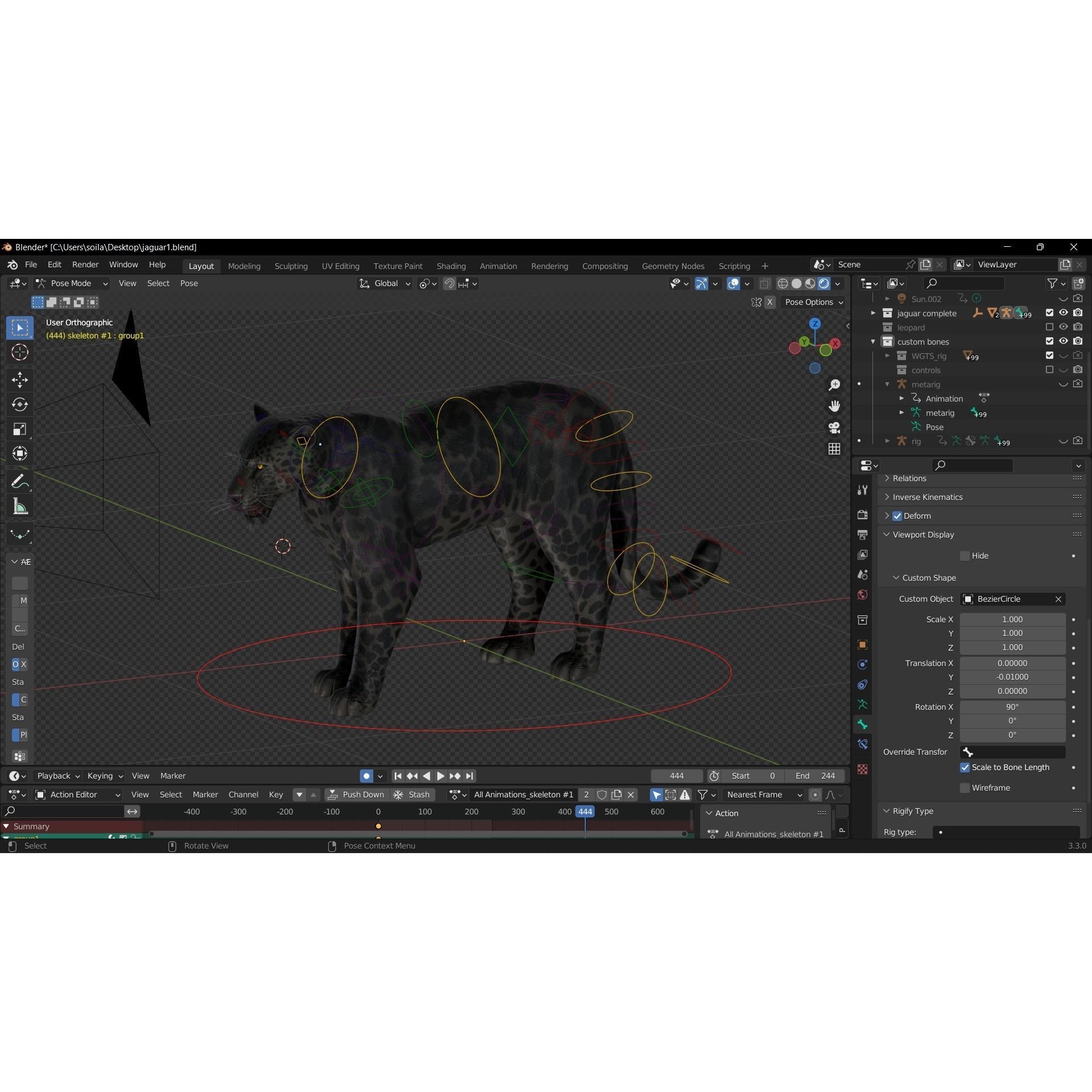 Black Panther Jaguar - Rigged Photorealistic 3D Model - View 4