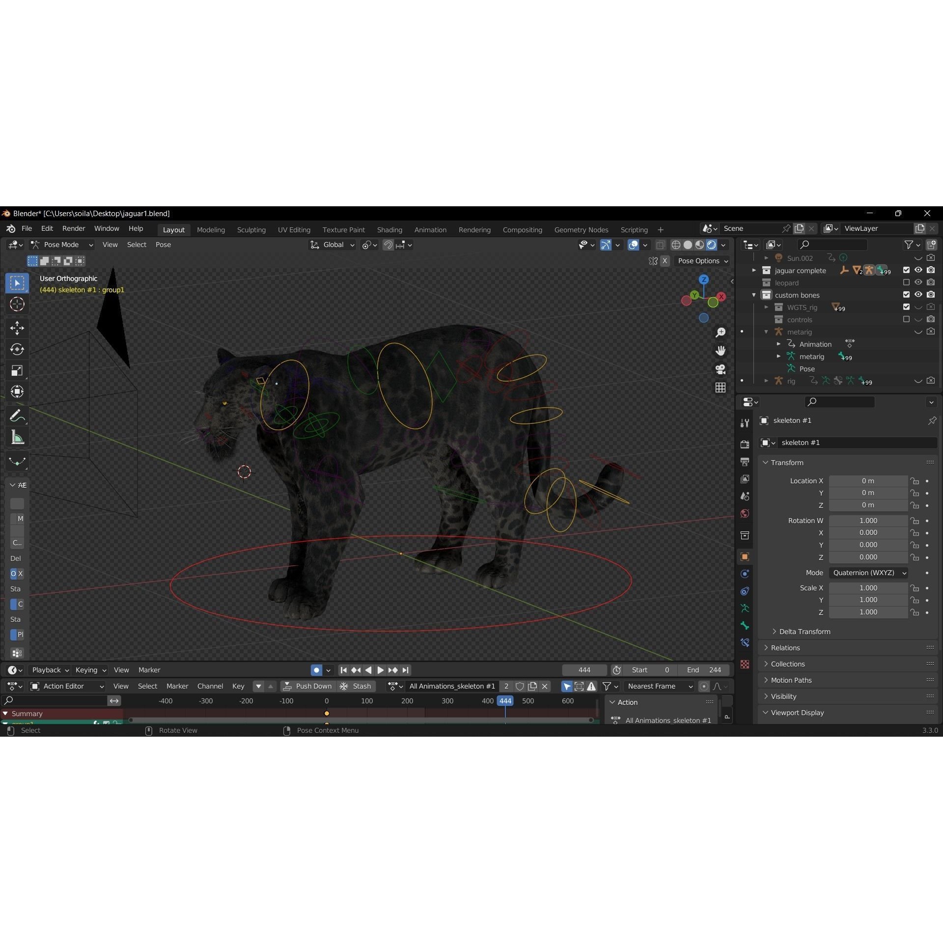 Black Panther Jaguar - Rigged Photorealistic 3D Model - View 5