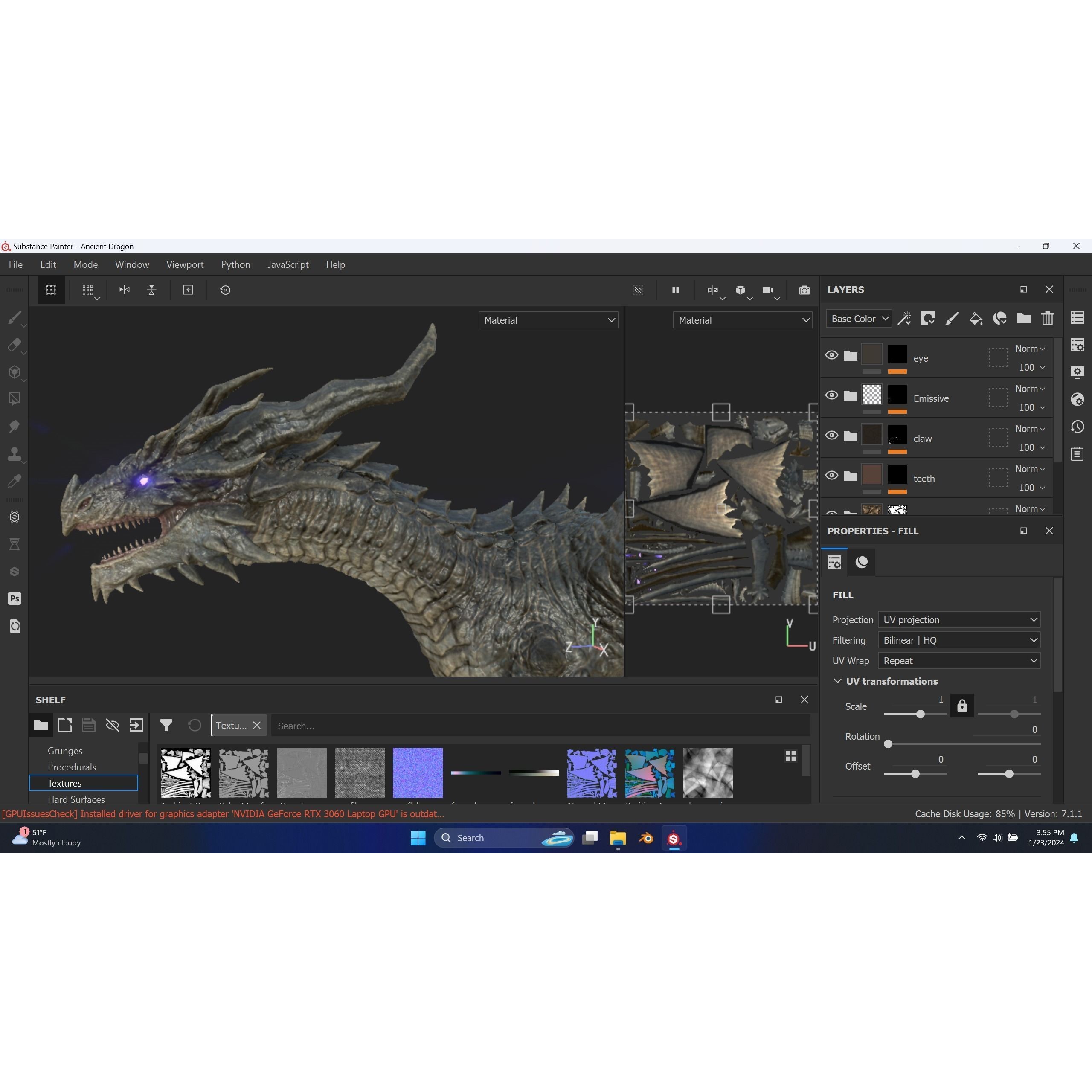 Ancient Dragon - Low-Poly Game-Ready 3D Model - View 15