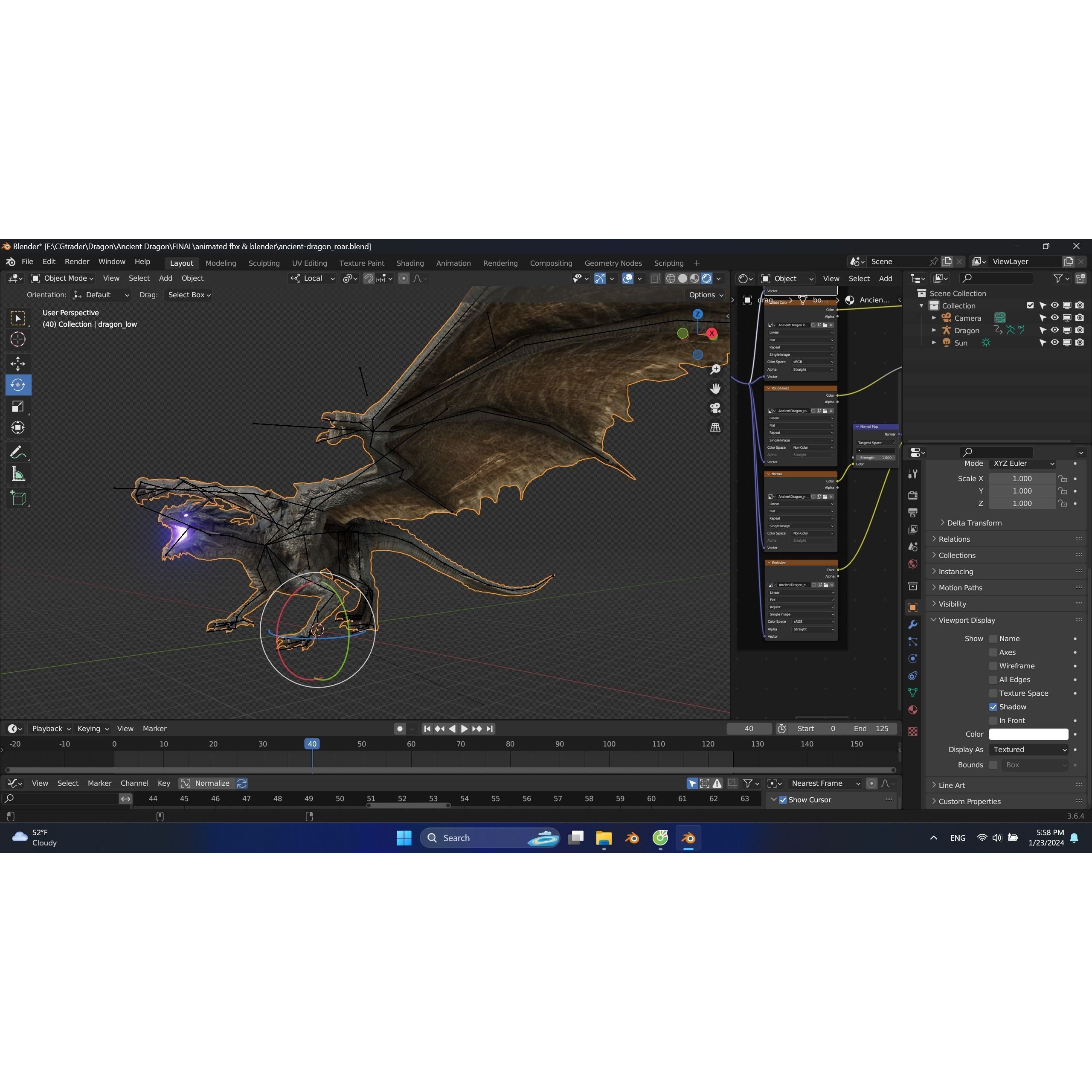 Ancient Dragon - Low-Poly Game-Ready 3D Model - View 16
