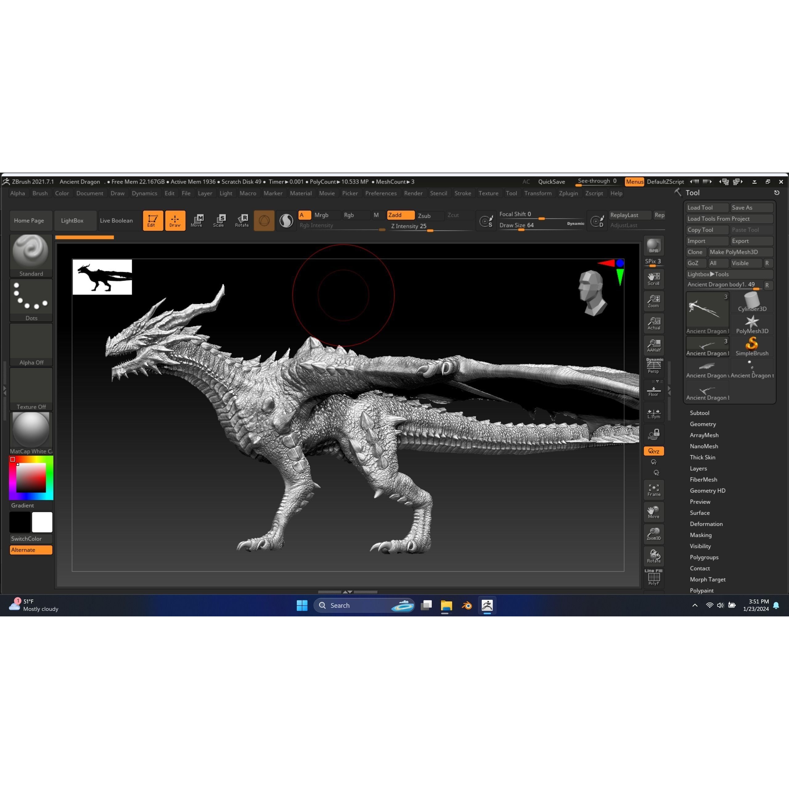 Ancient Dragon - Low-Poly Game-Ready 3D Model - View 17