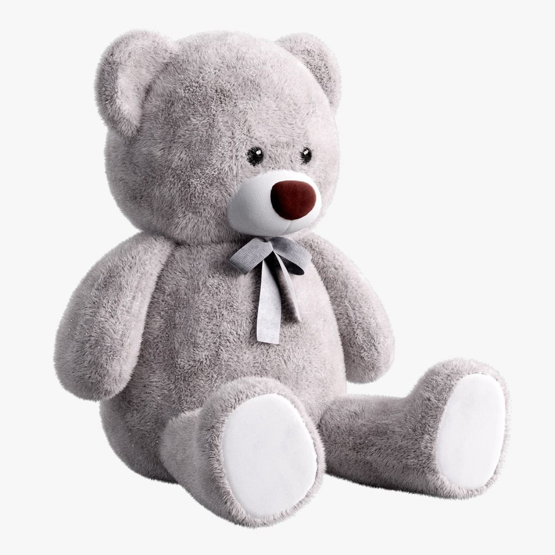 Teddy Bear 3D Model – Low Poly Cute Toy for Kids, FBX, OBJ