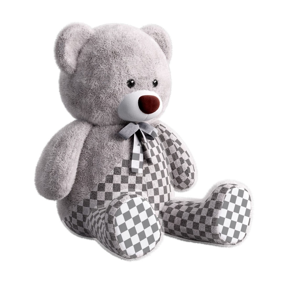 Teddy Bear 3D Model – Low Poly Cute Toy for Kids, FBX, OBJ - View 6