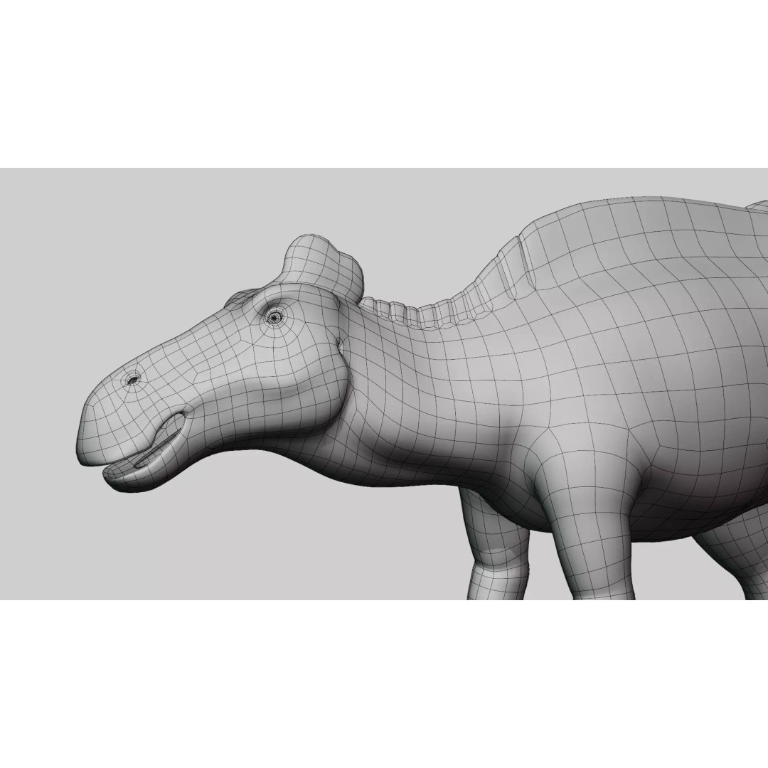 Edmontosaurus 3D Model – Low Poly Rigged Dinosaur with PBR Textures - View 17