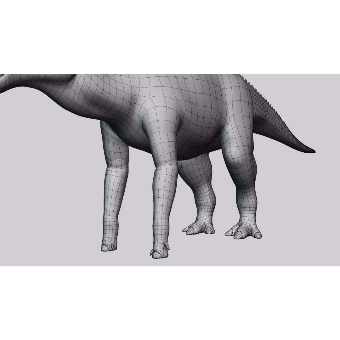 Edmontosaurus 3D Model – Low Poly Rigged Dinosaur with PBR Textures - View 19