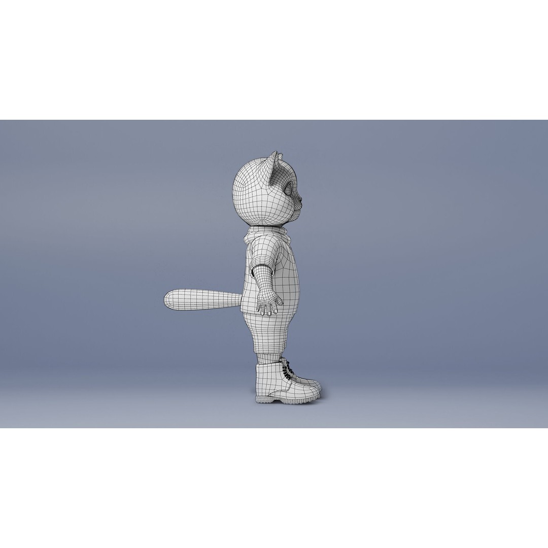Stylized Cute Cat 3D Model – Low Poly Rigged Character, FBX, Blender - View 13