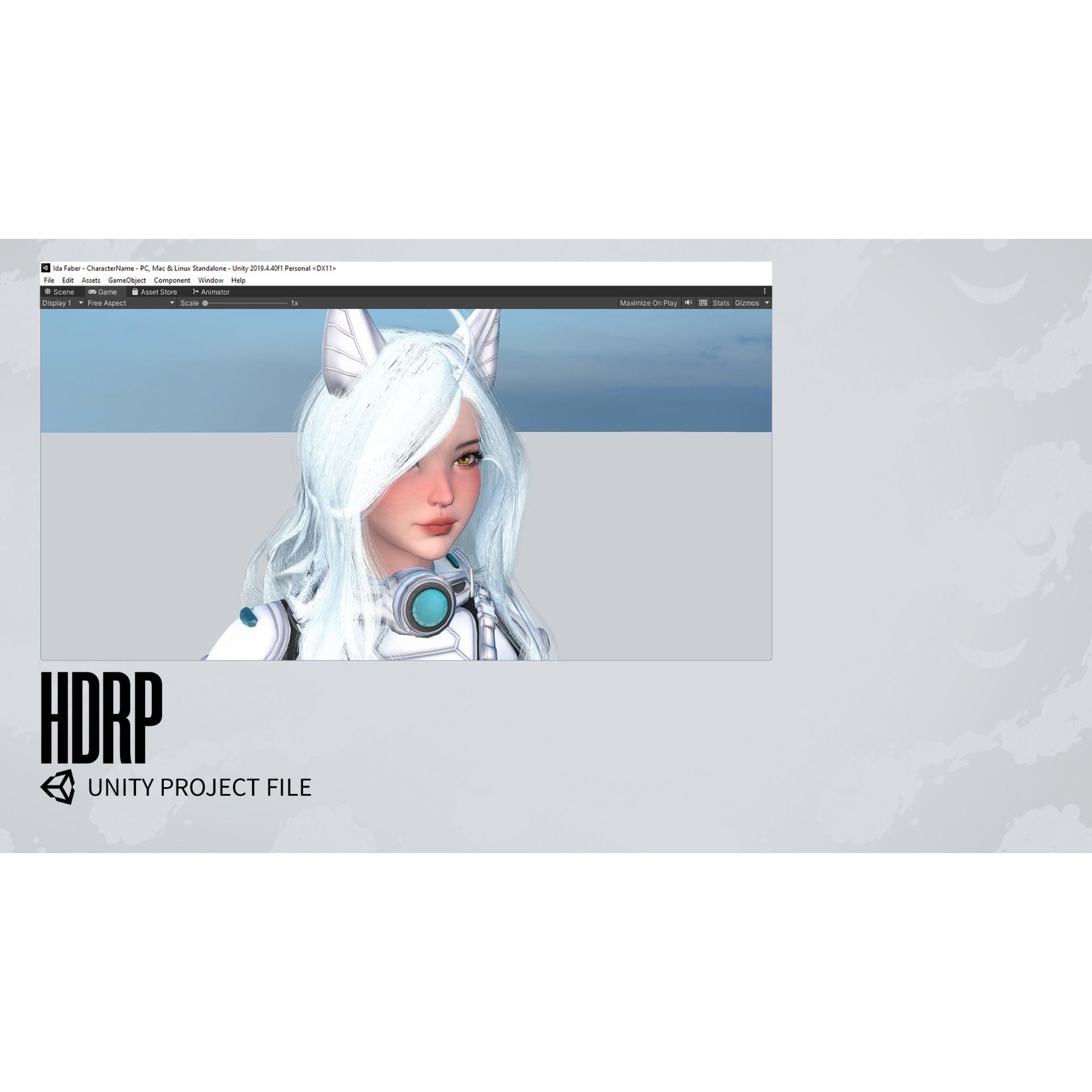 Stellar Girl Miyoko - Low-Poly Game-Ready 3D Model