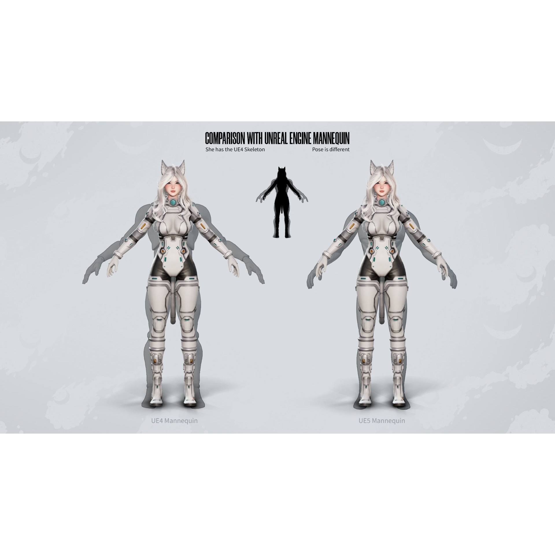 Stellar Girl Miyoko - Low-Poly Game-Ready 3D Model - View 10