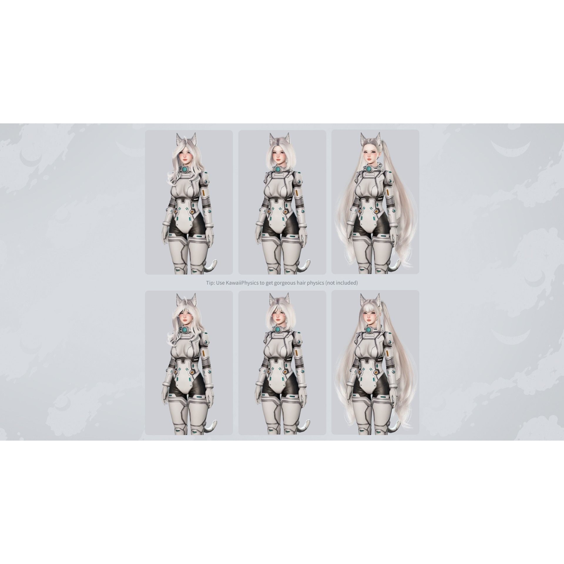 Stellar Girl Miyoko - Low-Poly Game-Ready 3D Model - View 12