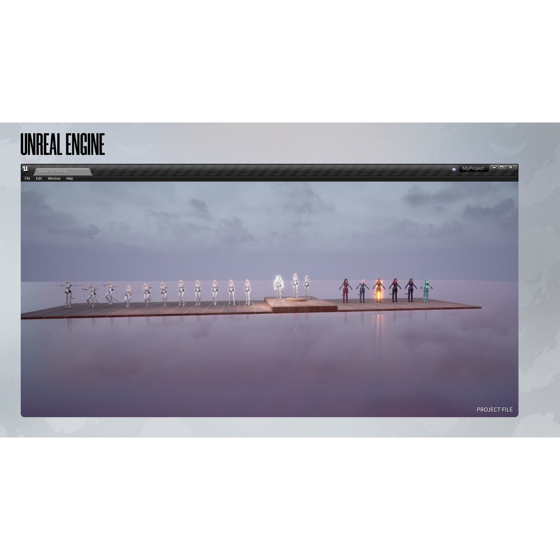 Stellar Girl Miyoko - Low-Poly Game-Ready 3D Model - View 18