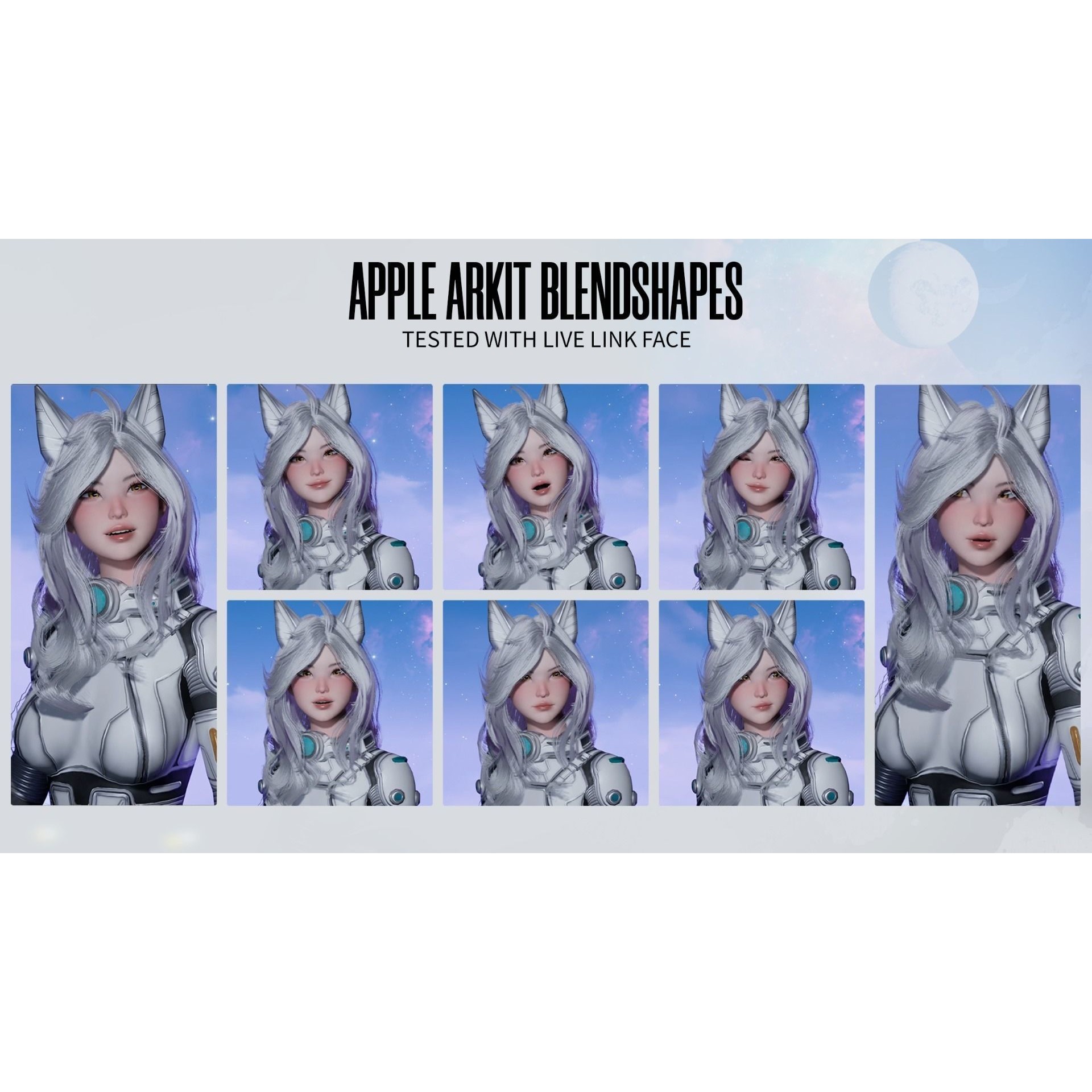 Stellar Girl Miyoko - Low-Poly Game-Ready 3D Model - View 5