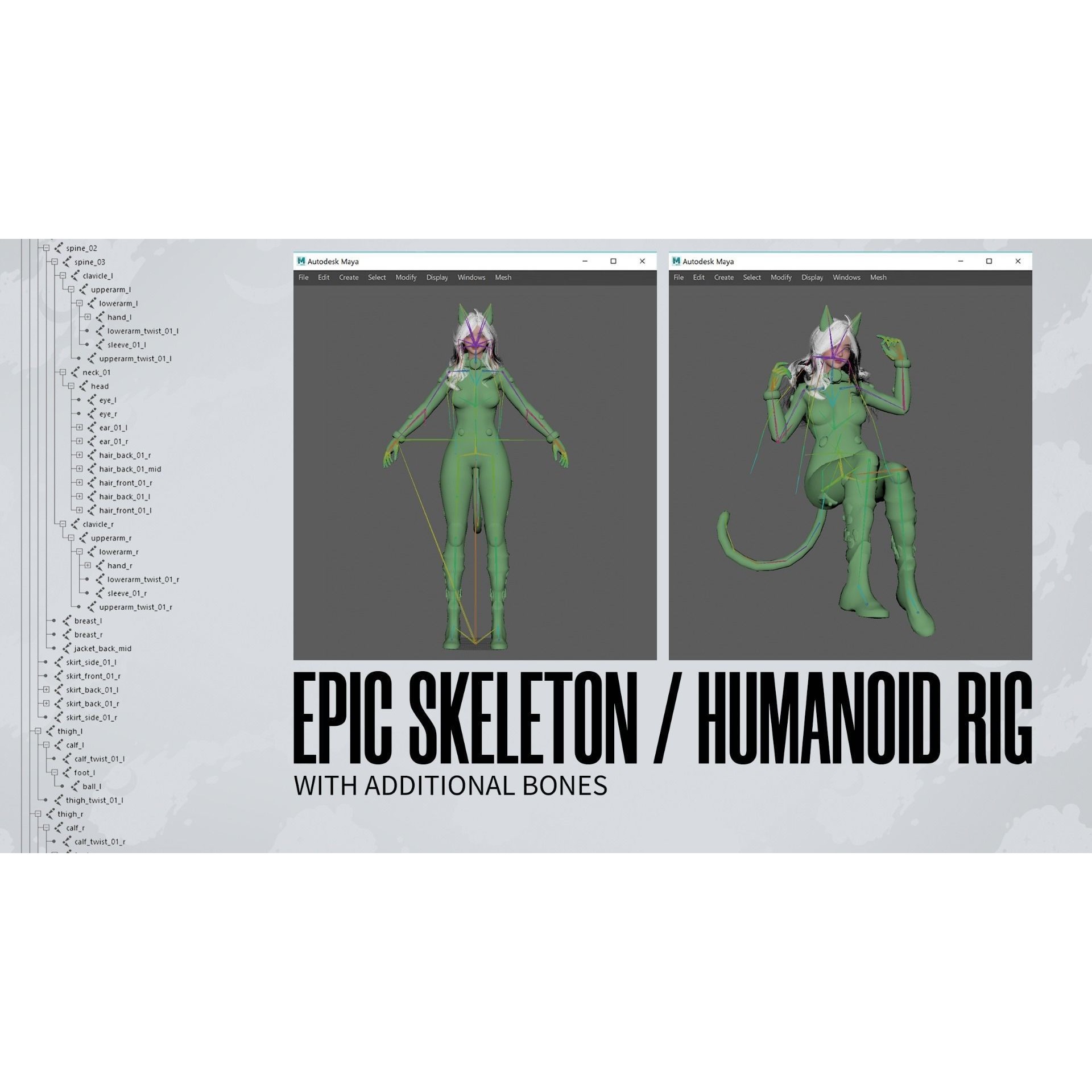 Stellar Girl Miyoko - Low-Poly Game-Ready 3D Model - View 8