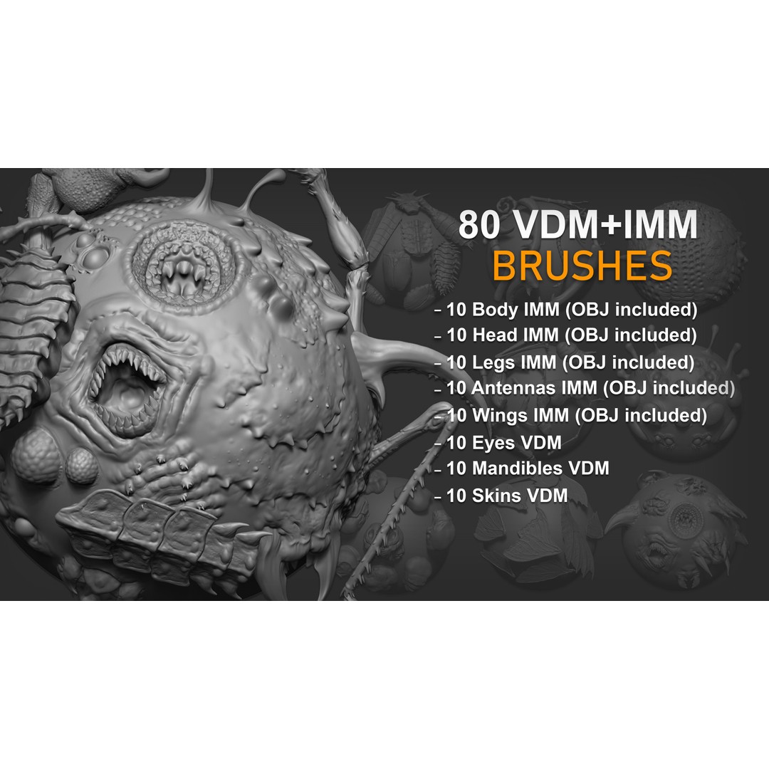 Insectoid Creature 3D Model – Mega Pack for Zbrush and Blender - View 3