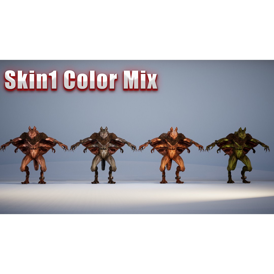 Mutant Squirrel 3D Model – Low Poly Fantasy Character with Animations - View 12
