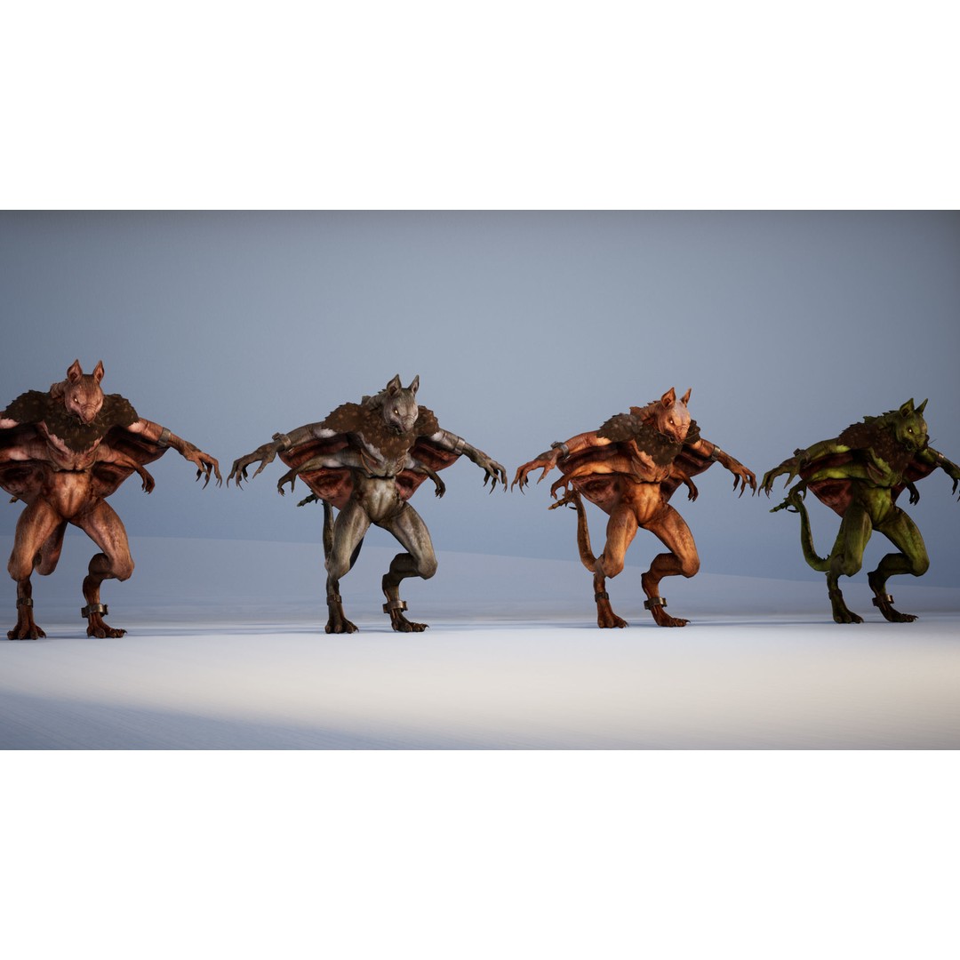 Mutant Squirrel 3D Model – Low Poly Fantasy Character with Animations - View 13