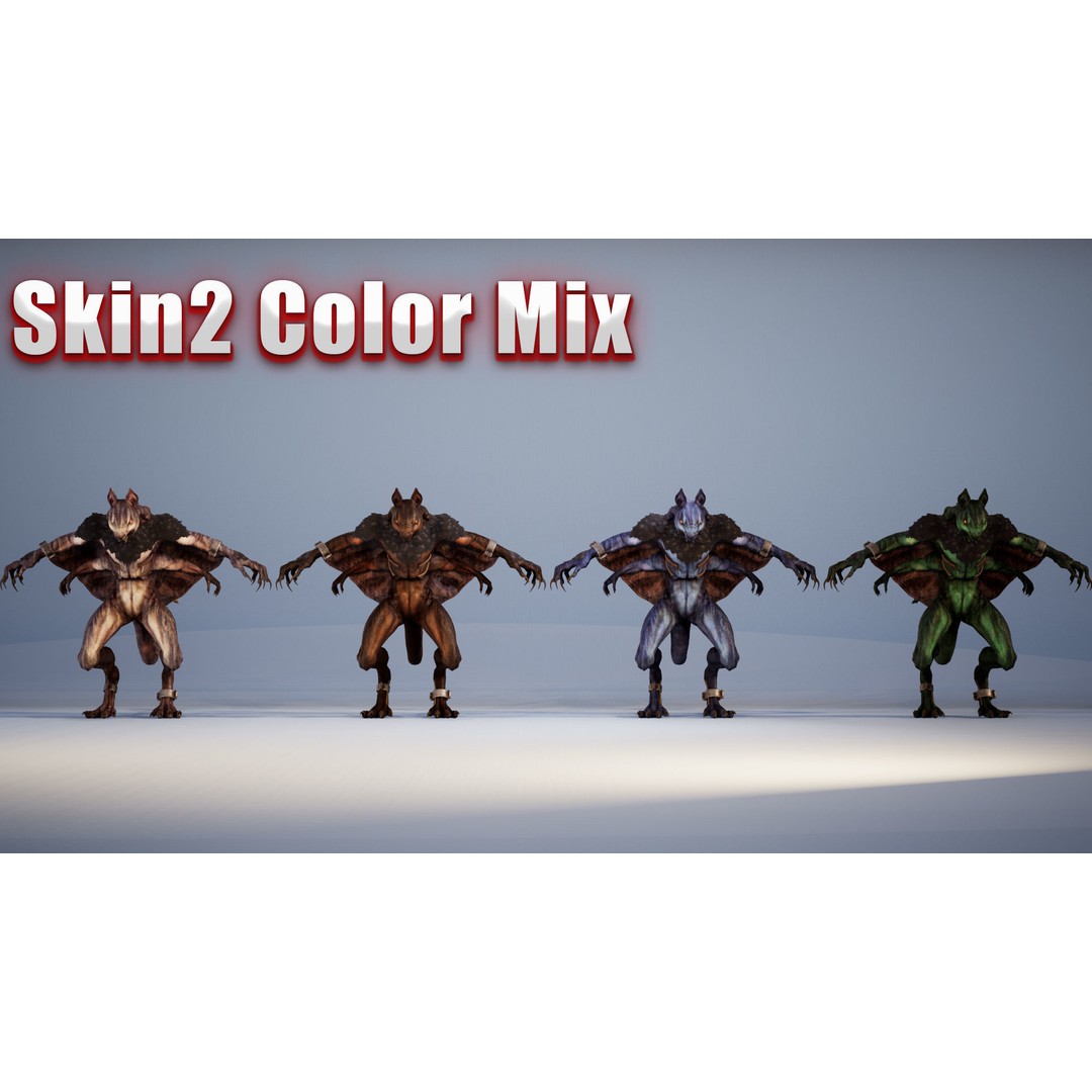 Mutant Squirrel 3D Model – Low Poly Fantasy Character with Animations - View 14