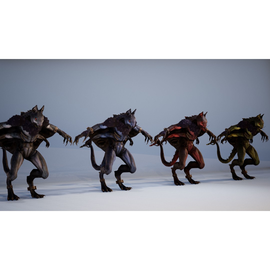 Mutant Squirrel 3D Model – Low Poly Fantasy Character with Animations - View 17