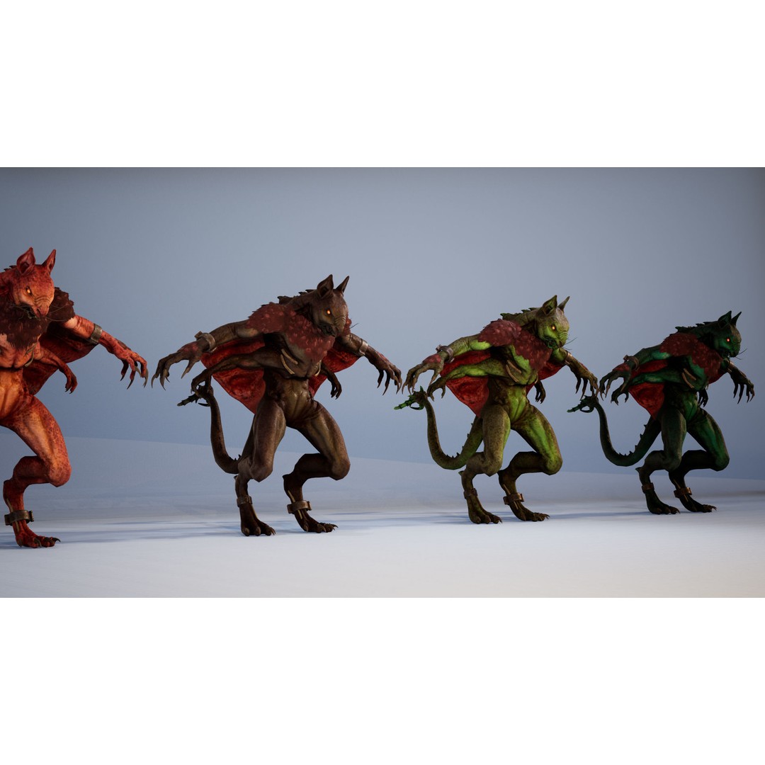 Mutant Squirrel 3D Model – Low Poly Fantasy Character with Animations - View 20