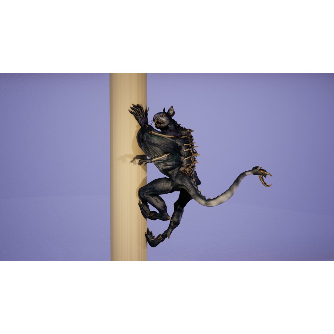 Mutant Squirrel 3D Model – Low Poly Fantasy Character with Animations - View 8