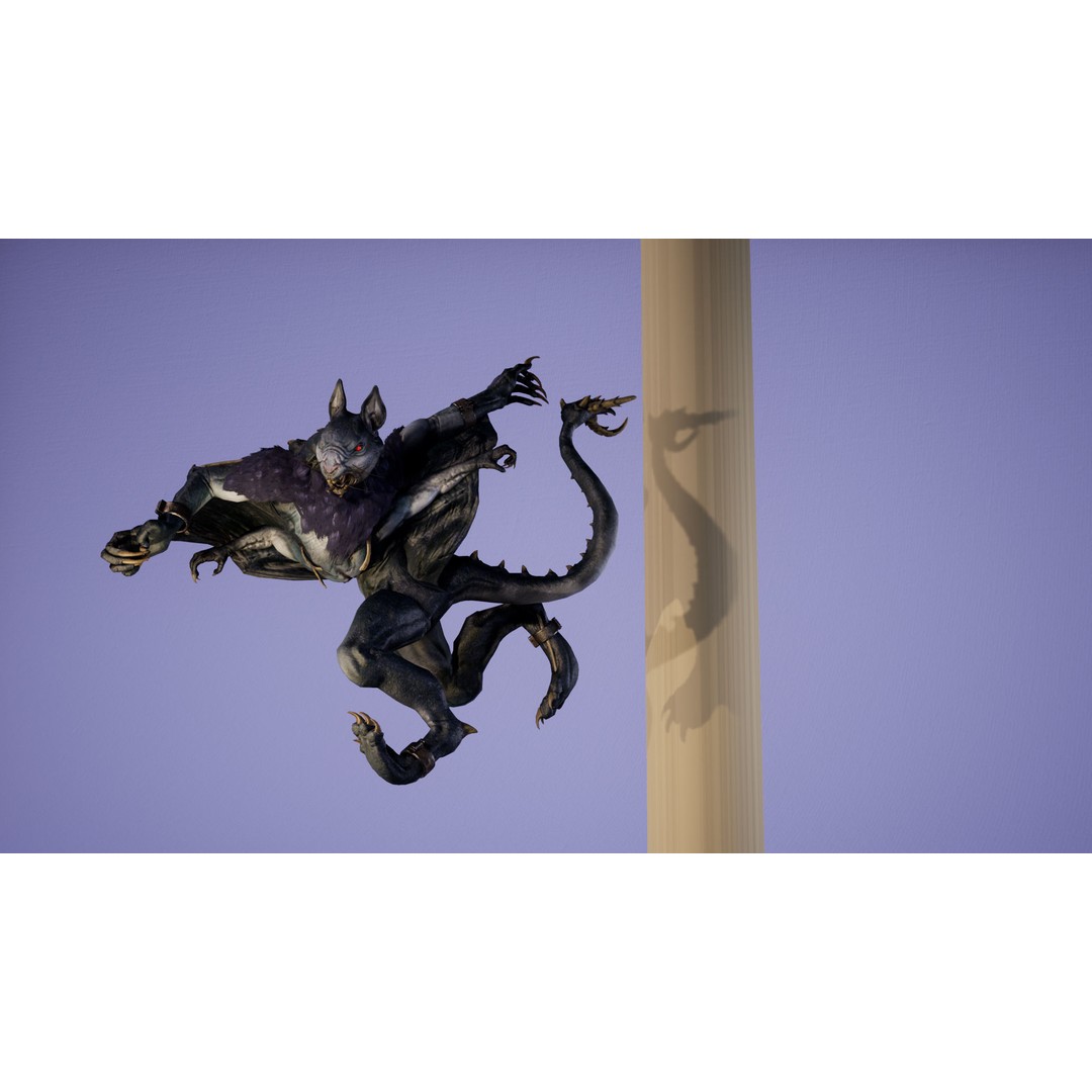 Mutant Squirrel 3D Model – Low Poly Fantasy Character with Animations - View 9