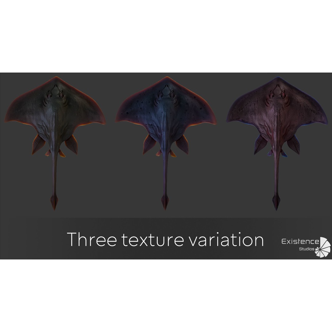 Stingray 3D Model – Low Poly Rigged Fish with Animations, FBX - View 6