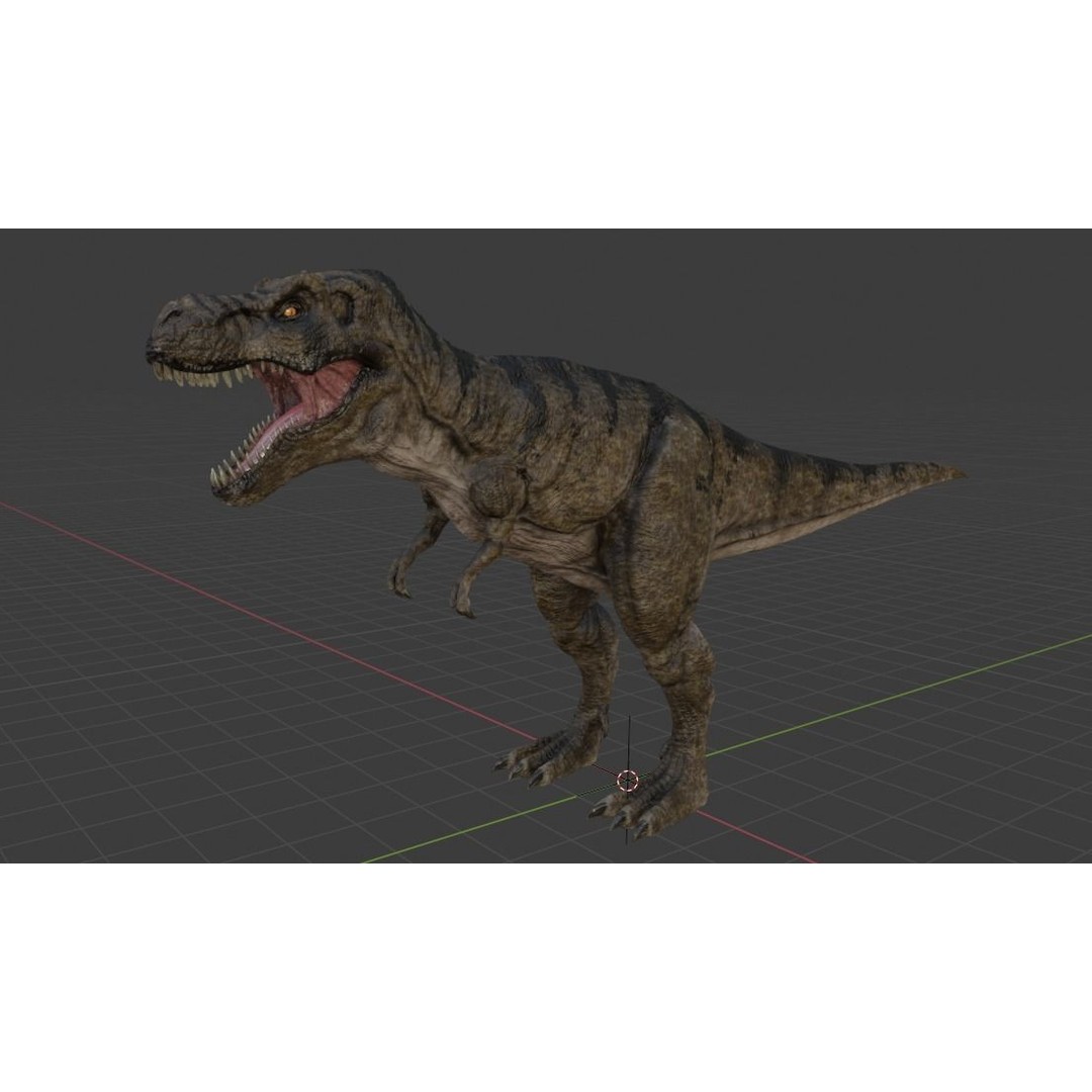 Tyrannosaurus Rex 3D Model – Low Poly Animated Rigged Asset, FBX - View 10