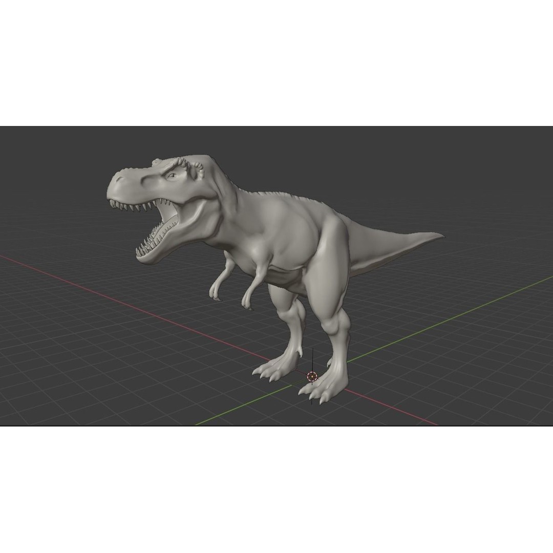 Tyrannosaurus Rex 3D Model – Low Poly Animated Rigged Asset, FBX - View 11