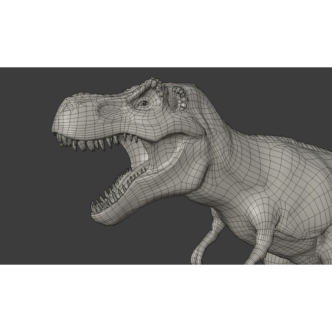 Tyrannosaurus Rex 3D Model – Low Poly Animated Rigged Asset, FBX - View 14
