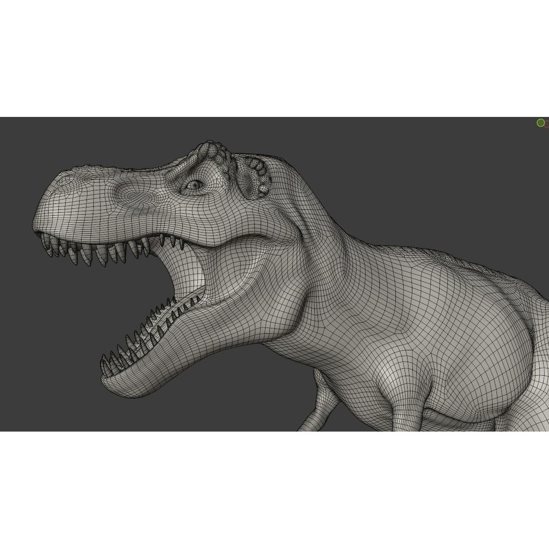 Tyrannosaurus Rex 3D Model – Low Poly Animated Rigged Asset, FBX - View 16