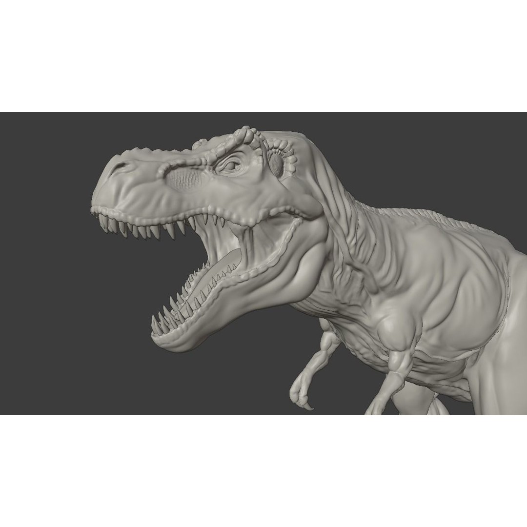 Tyrannosaurus Rex 3D Model – Low Poly Animated Rigged Asset, FBX - View 18